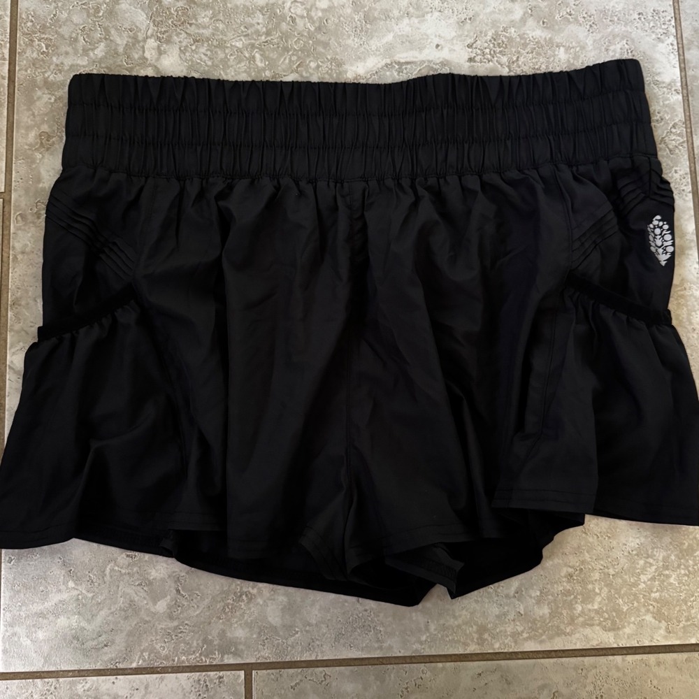 FP Movement Free People The Way Home Shorts Black High Rise Smocked XL